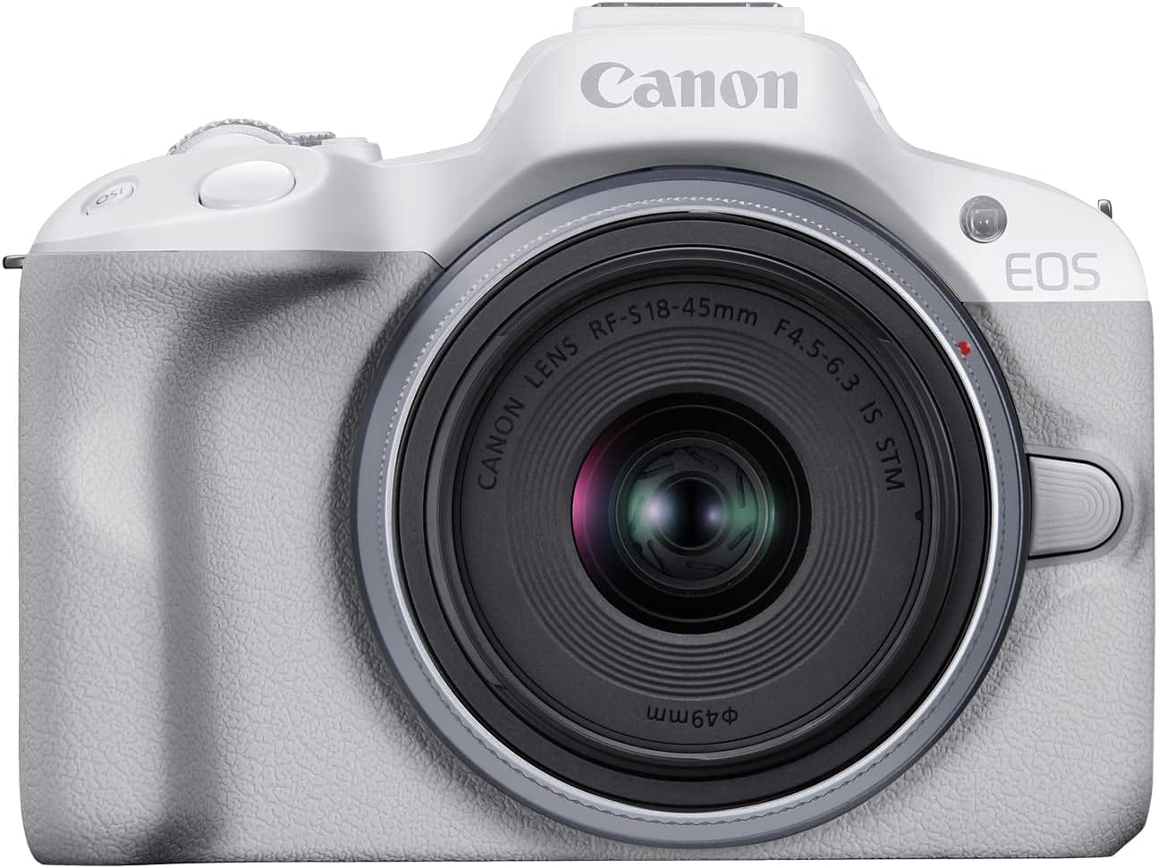 Canon EOS R50 Mirrorless Camera RF S18 45mm F4.5 6.3 Is STM Lens Kit, 24.2 Megapixel CMOS (APS C) Sensor, 4K Video, Hybrid Camera, Photo And Video, Vlogging, Content Creator, RF Mount, White Canon EOS R50 Mirrorless Camera RF-S18-45mm F4.5-6.3 is STM Lens Kit, 24.2 Megapixel CMOS (APS-C) Sensor, 4K Video, Hybrid Camera, Photo and Video, Vlogging, Content Creator, RF Mount, White