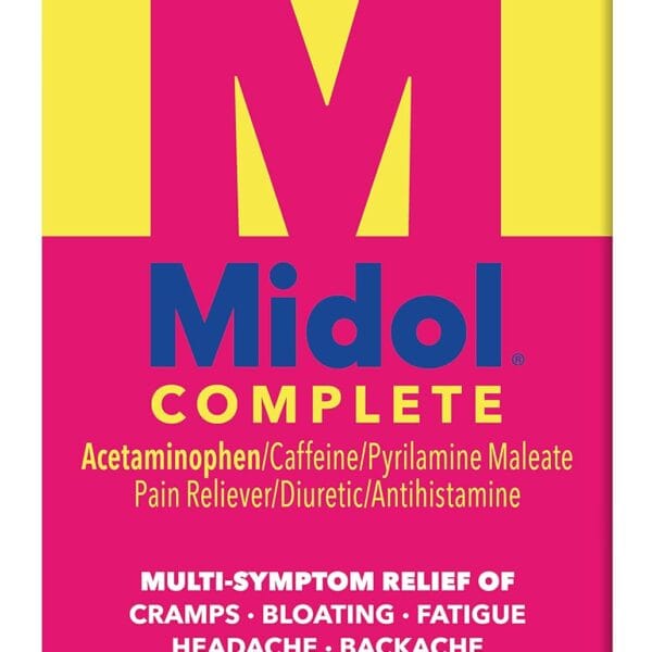 Midol Complete Menstrual Pain Relief Caplets, 40 Count - Provides Cramp, Headache, and Bloating Relief