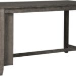 Signature Design by Ashley Caitbrook Rustic Counter Height Dining Table with Storage, Dark Gray