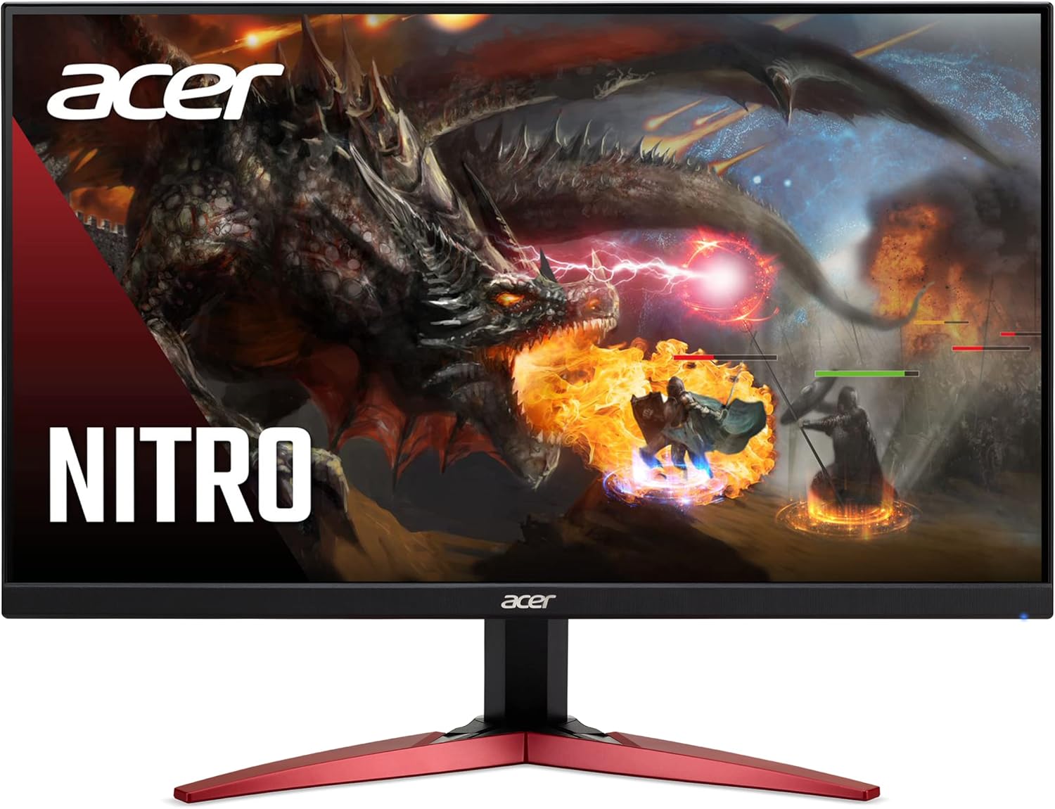 Acer Nitro KG241Y Sbiip 23.8 Full HD (1920 X 1080) VA Gaming Monitor | AMD FreeSync Premium Technology | 165Hz Refresh Rate | 1ms (VRB) | ZeroFrame Design | 1 X Display Port 1.2 & 2 X HDMI 2.0,Black Acer Nitro KG241Y Sbiip 23.8 Full HD (1920 x 1080) VA Gaming Monitor | AMD FreeSync Premium Technology | 165Hz Refresh Rate | 1ms (VRB) | ZeroFrame Design | 1 x Display Port 1.2 & 2 x HDMI 2.0,Black