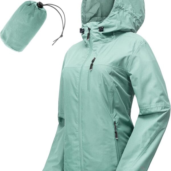 33,000ft Packable Rain Jacket Women Lightweight Waterproof Raincoat with Hood Cycling Bike Jacket Windbreaker
