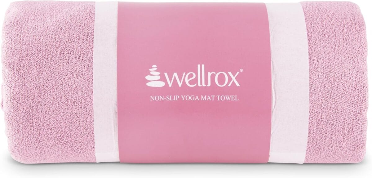 Yoga Mat Towel Non Slip - Ultra Absorbent Super Soft Microfiber Hot Yoga Towel Non Slip for Pilates & Fitness (74 x 26, Pink)