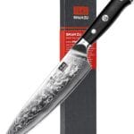SHAN ZU Chef Knife 8 Inch Japanese Steel Damascus Kitchen Knife, Professional Kitchen Knives Sharp High Carbon Super Steel Kitchen Utility Knife