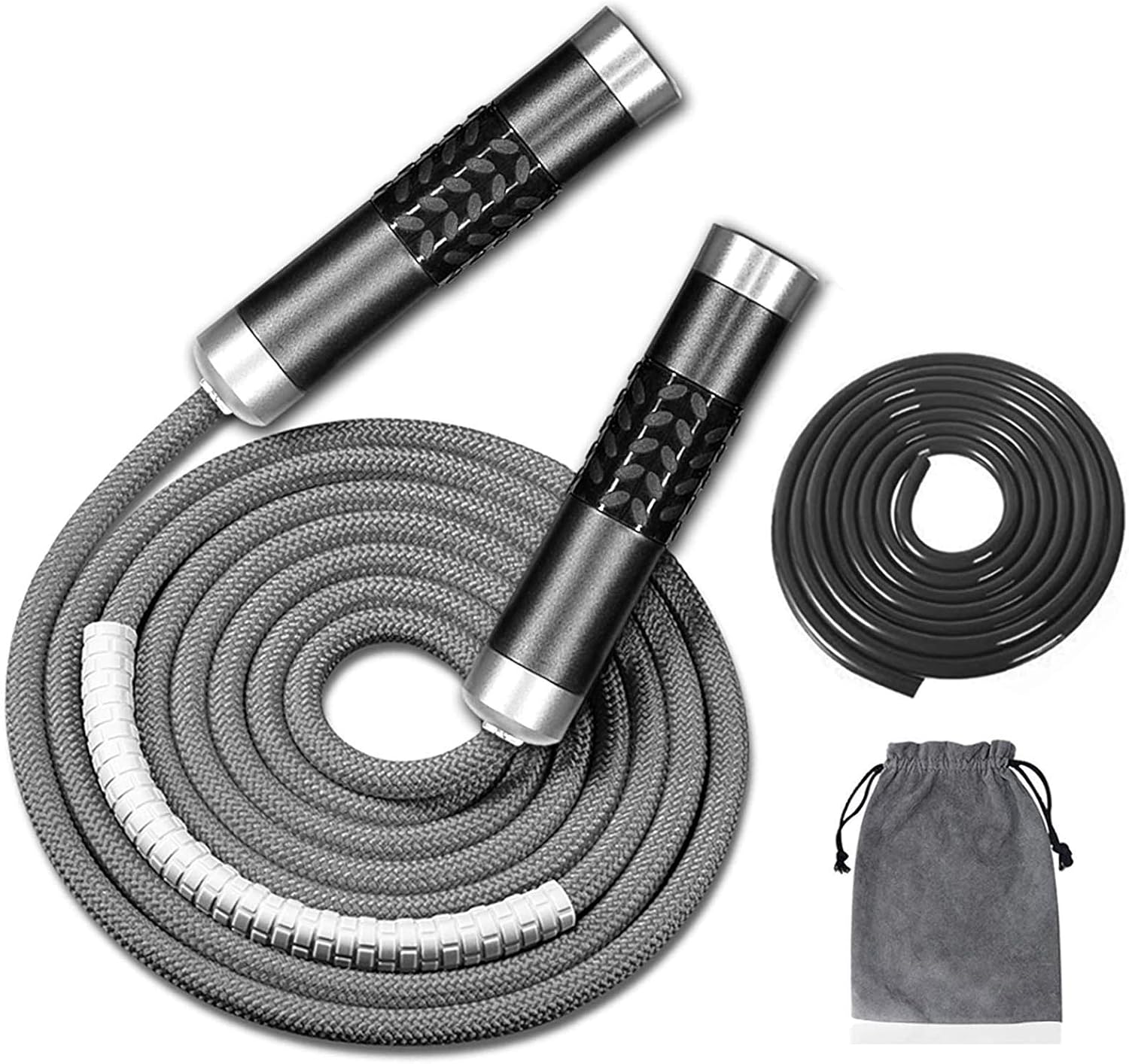 Redify Weighted Jump Rope For Workout Fitness(1LB), Tangle Free Ball Bearing Rapid Speed Skipping Rope For MMA Boxing Weight Loss,Aluminum Handle Adjustable Length 9MM Fabric Cotton+9MM Solid PVC Rope Redify Weighted Jump Rope for Workout Fitness(1LB), Tangle-Free Ball Bearing Rapid Speed Skipping Rope for MMA Boxing Weight-loss,Aluminum Handle Adjustable Length 9MM Fabric Cotton+9MM Solid PVC Rope