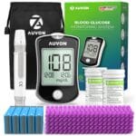 AUVON Blood Glucose Monitor Kit for Accurate Test, Diabetes Testing Kit with 100 Glucometer Strips, 100 30G Lancets and Lancing Devices, DS-W Portable Sugar Test Kit, No Coding & FSA/HSA Eligible