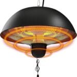 Hanging Patio Heater, Outdoor/Indoor Electric Infrared, Ceiling Heater with 3 Adjustable Modes 600W/900W/1500W.