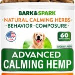 BARK&SPARK Advanced Calming Chews for Dogs - Hemp Chew + Melatonin - Anxiety Relief - Sleep Aid - Relaxing Treats - Stress Relief During Fireworks, Storms, Thunder, Barking - Made in USA - 60Ct