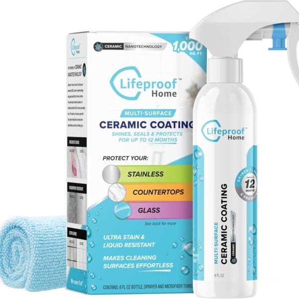 Lifeproof Ceramic Coating Spray Kit - Shine, Seal & Protect Kitchen & Bath Surfaces, Repels Stains & Grime