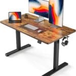 FEZIBO Electric Standing Desk, 48 x 24 Inches Height Adjustable Stand up Desk, Sit Stand Home Office Desk, Computer Workstation, Vintage Brown