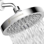 SparkPod Shower Head - High Pressure Rain - Premium Quality Luxury Design - 1-Min Install - Easy Clean Adjustable Replacement for Your Bathroom Shower Heads (Luxury Polished Chrome, 6 Inch Round)