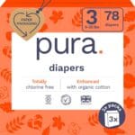 Size 3 Eco-Friendly Diapers (9-20 lbs) Totally Chlorine Free (TCF),Hypoallergenic, Soft Organic Cotton, Sustainable, up to 12 Hours Leak Protection, Allergy UK,26 Count (Pack of 3) (78 Baby Diapers)