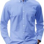 J.VER Men's Oxford Shirt Solid Casual Button Down Collar Shirts Long Sleeve Dress Shirts with Pocket