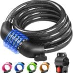 Bike Lock Cable with Combination,High Security 5-Digit Resettable Combination Bicycle Lock Anti-Theft, with Mounting Bracket for Bikes and Scooters