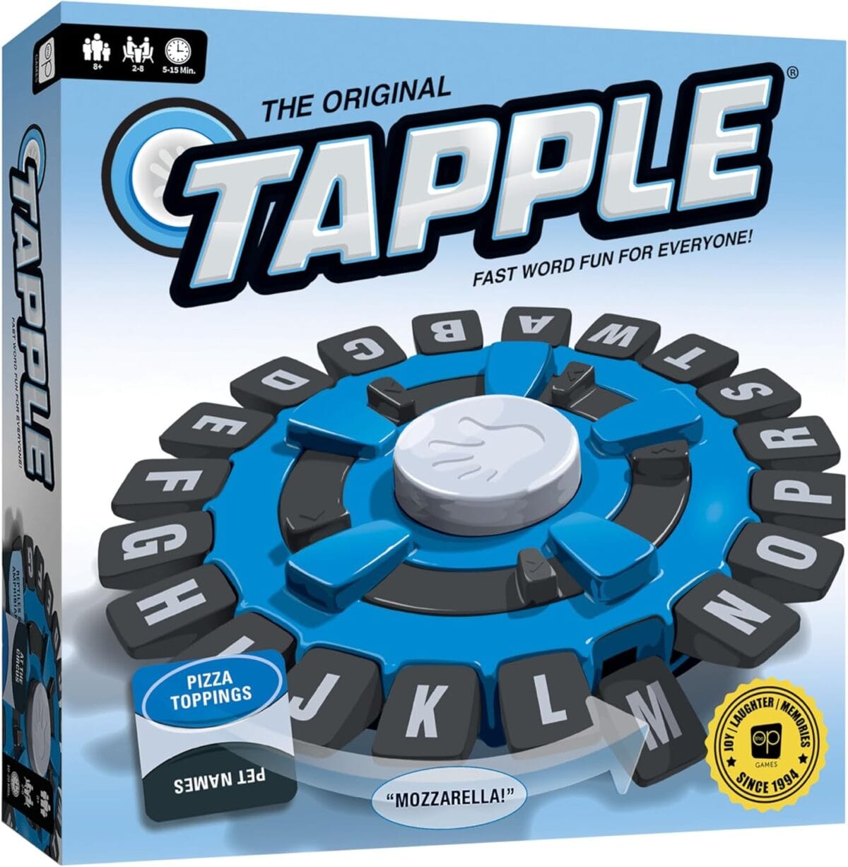 USAOPOLY TAPPLE Word Game | Fast-Paced Family Board Game | Choose a Category & Race Against The Timer to be The Last Player | Learning Game Great for All Ages (1 Pack)