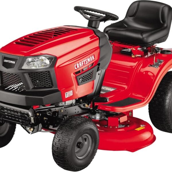 Craftsman 42" Gas Riding Lawn Mower with 17.5 HP* Briggs and Stratton Single-Cylinder Engine, Gas Lawn Tractor with 7-Speed Transmission, Red/Black
