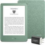 Kindle Essentials Bundle including Kindle (2024 release) - Matcha, Fabric Cover - Matcha, and Power Adapter