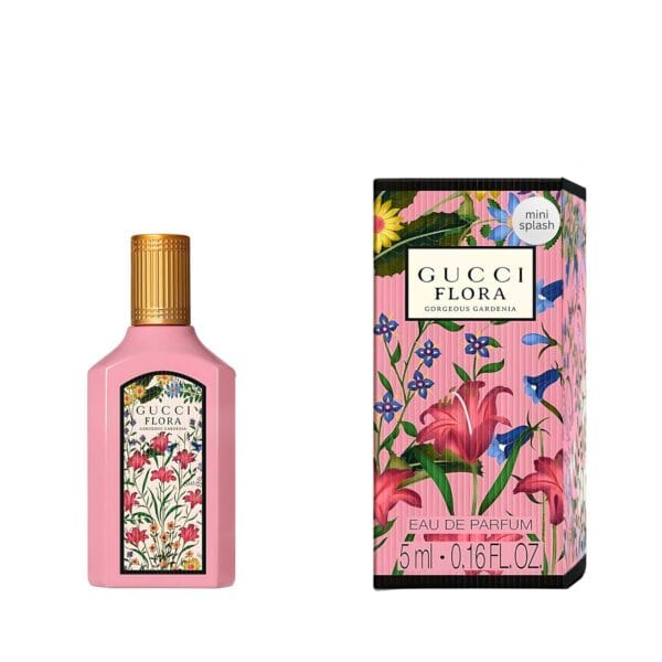 Gucci Flora Gorgeous Gardenia Perfume for Women EDP Mini Splash Top 0.16 Fl Oz