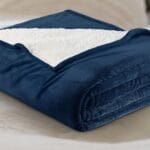 Utopia Bedding Sherpa Blanket King Size (Navy, 90x102 Inches) - Soft Lightweight Plush Fleece Reversible Blanket for Bed, Sofa, Couch, Camping and Travel