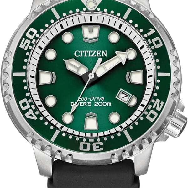 Citizen Promaster Dive Eco-Drive Watch, 3-Hand Date, ISO Certified, Luminous Hands and Markers, Rotating Bezel