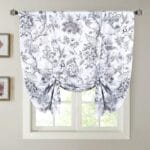 H.VERSAILTEX Thermal Insulated Blackout Curtain Adjustable Kitchen Tie Up Curtains Rod Pocket Panel for Small Window-42 Wide by 63" Long-Vintage Floral in Antique Green