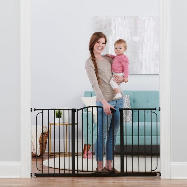 Regalo 58-Inch Easy Step Extra Tall Arched Dcor Walk Thru Baby Gate, Award Winning Brand, Includes 4-Inch Extension Kit, 4 Pack Pressure Mount Kit and 4 Pack Wall Mount Kit, Bronze