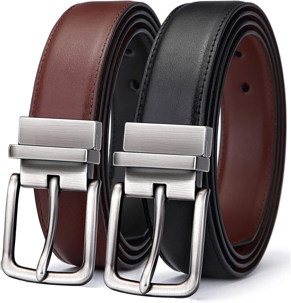 BULLIANT Men's Belt,Reversible Belt Adjustable For Gift Men 1.25-Cut For Fit-2 Sides in 1 Belt(Not 2)
