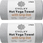 2 Pack Hot Yoga Towel with Grip DotStickyfiber Yoga Mat Towels Non Slip for Hot Yoga,Absorbent Microfiber Sweat Anti-Slip Cover,Bikram,Pilates,Exercise,Fitness