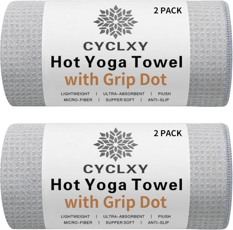 2 Pack Hot Yoga Towel with Grip DotStickyfiber Yoga Mat Towels Non Slip for Hot Yoga,Absorbent Microfiber Sweat Anti-Slip Cover,Bikram,Pilates,Exercise,Fitness