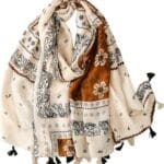 Travel Boho Scarf for Women Casual Lightweight Pashmina Scarves Fashion Multicolor Shawl Wraps with Fringed Beads
