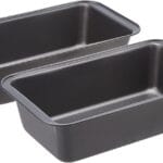 Amazon Basics Rectangular Baking Bread Loaf Pan, 9.5 x 5 Inch, Set of 2, Gray