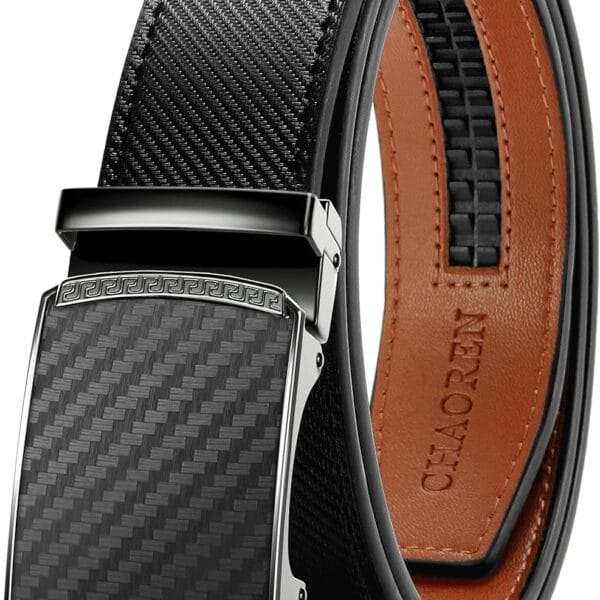CHAOREN Mens Belt Leather Ratchet Belt - Customizable Fit, Effortless Style (35mm)