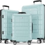SHOWKOO Luggage Sets Expandable PC+ABS Durable Suitcase Double Wheels TSA Lock Mint Green