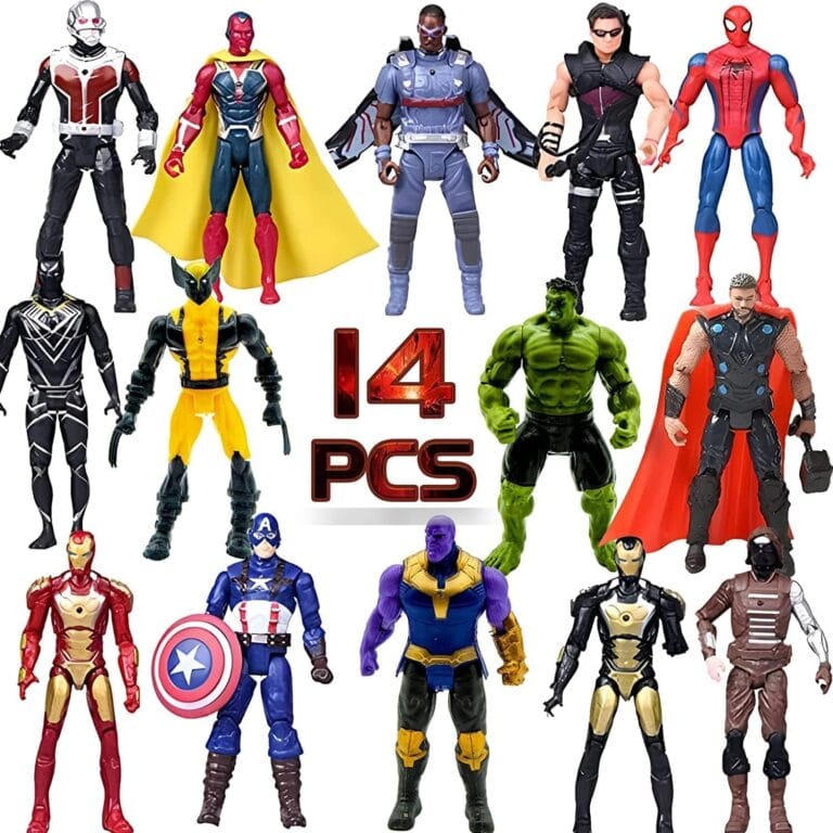 14 pcs Big Set Superhero Action Figures  Collectible Models 6.5-inches Tall, Exclusive Set Superhero Toys, for Kids, Figure Cake Topper