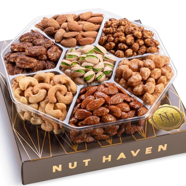 Nuts Gift Basket - Assortment of Sweet & Roasted Salted Gourmet Nuts - Assorted Food Gift Box for Mom, Dad, Her, Him, Mothers Day, Fathers Day, Family, Sympathy, Men & Women.