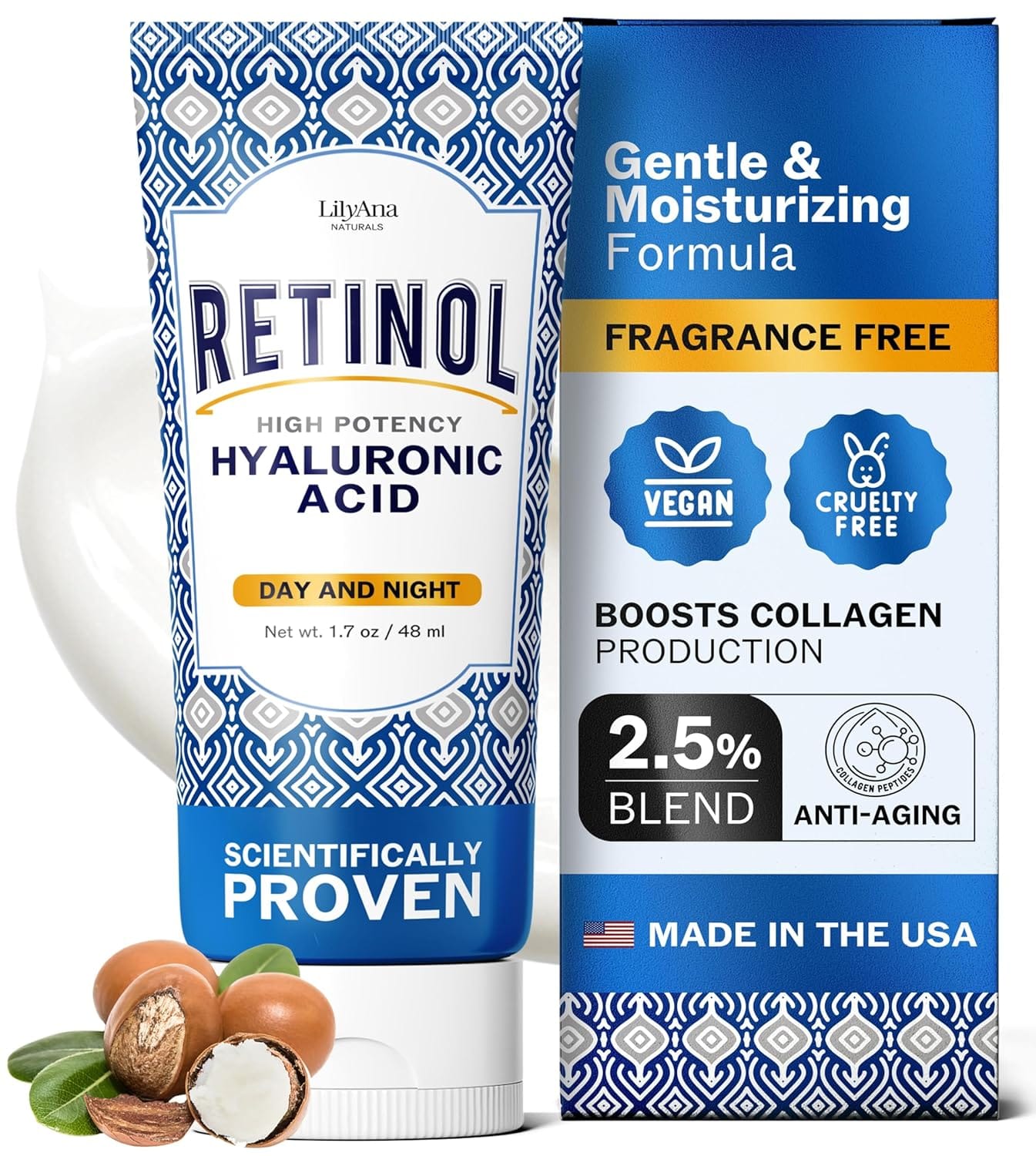 LilyAna Naturals Anti Aging Retinol Face Cream For Women Wrinkle & Neck Cream For Firming, Retinol Moisturizer For Face With Hyaluronic Acid, Hydrating Night Cream For Fine Lines, Collagen Boost LilyAna Naturals Anti Aging Retinol Face Cream for Women Wrinkle & Neck Cream for Firming, Retinol Moisturizer for Face with Hyaluronic Acid, Hydrating Night Cream for Fine Lines, Collagen Boost