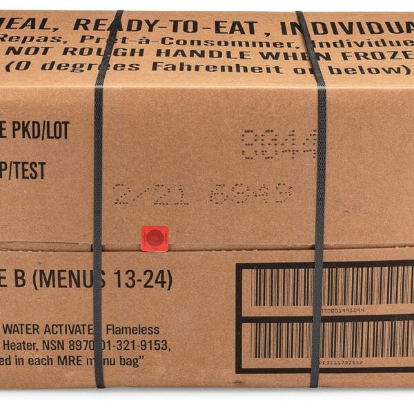 U.S. Meals Ready to Eat (Variety Pack of 12) (A or B Case Selected at Random) Nutritional Emergency Food Rations - Freeze Dried Food w/ Flameless Heater, Entree, Dessert, & More - MRE Kit for Emergency Survival, Hunting, & More