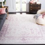 SAFAVIEH Adirondack Collection Area Rug - 9' x 12', Ivory & Lavender, Oriental Distressed Design, Non-Shedding & Easy Care, Ideal for High Traffic Areas in Living Room, Bedroom (ADR109U)