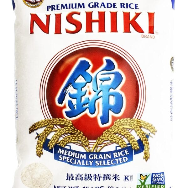Nishiki Premium Rice, Medium Grain,15 Pound (Pack of 1)
