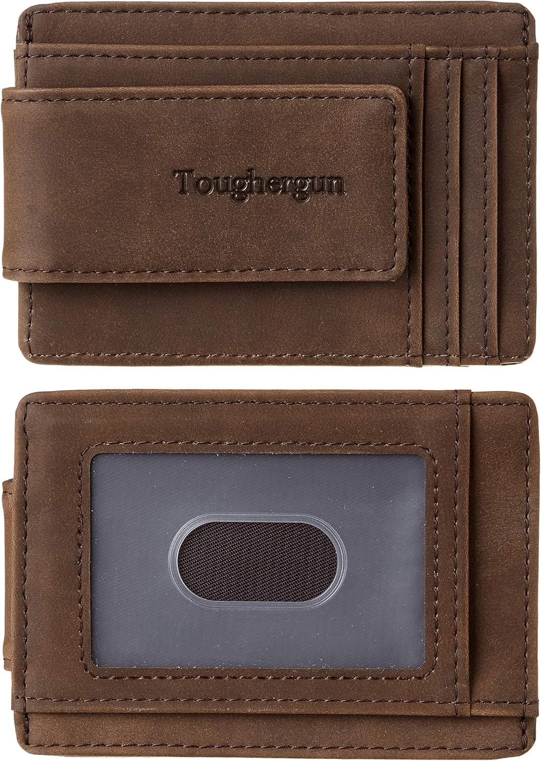 Toughergun Slim Minimalist Wallet For Men With Magnetic Money Clip Leather Wallet, Credit Card Holder RFID Blocking Front Pocket Holds Cash And Cards Toughergun Slim Minimalist Wallet for Men with Magnetic Money Clip Leather Wallet, Credit Card Holder RFID Blocking Front Pocket Holds Cash and Cards