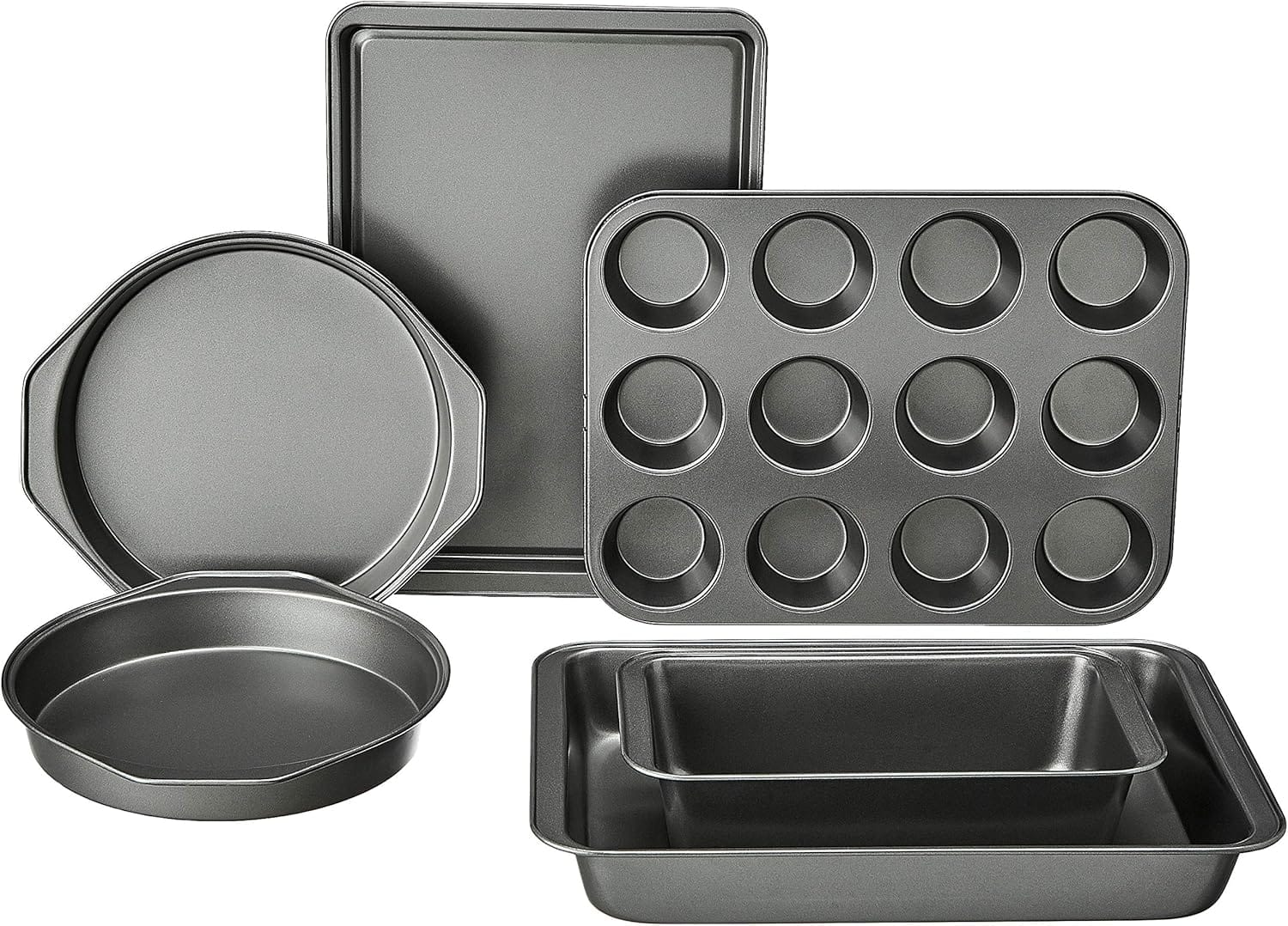 Amazon Basics 6 Piece Nonstick, Carbon Steel Oven Safe Bakeware Set, 16.25 X 11.75 X 6.25 Inches Amazon Basics 6 Piece Nonstick, Carbon Steel Oven Safe Bakeware Set, 16.25 x 11.75 x 6.25 inches