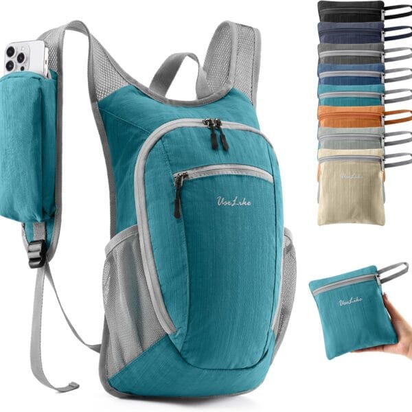 10L Small Hiking Backpack Travel Daypack Lightweight Packable Back Pack for Women Men(Teal Blue)