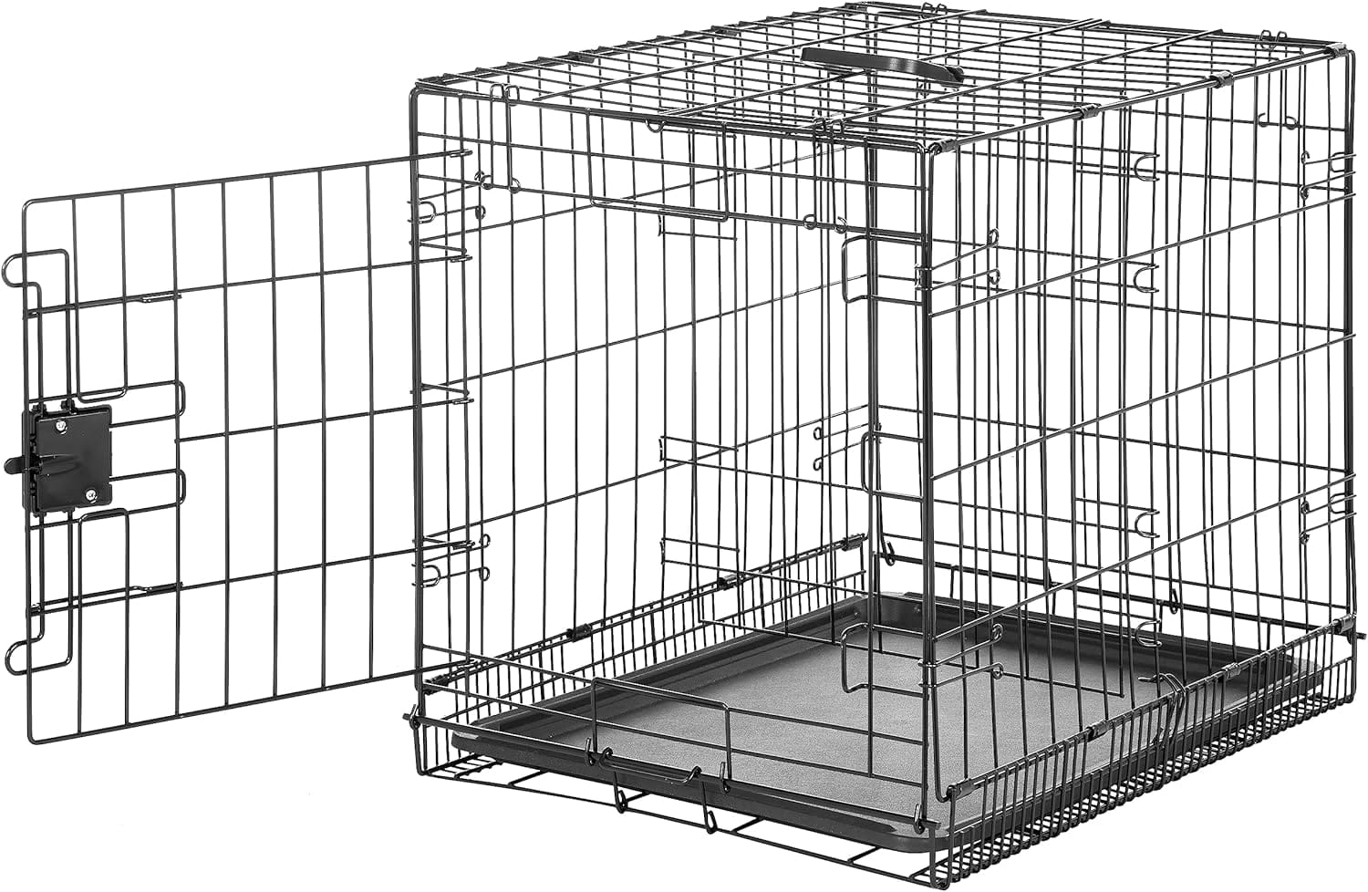 Amazon Basics Durable, Foldable Metal Wire Small Dog Crate With Tray, Single Door, 24 X 18 X 20 In, Black Amazon Basics Durable, Foldable Metal Wire Small Dog Crate with Tray, Single Door, 24 x 18 x 20 in, Black