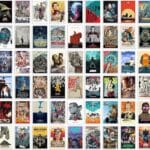 junkyard Vintage Hollywood Movies Wall Posters for room decoration collage kit aesthetic (Pack of 54, Size: 4x6 inch)