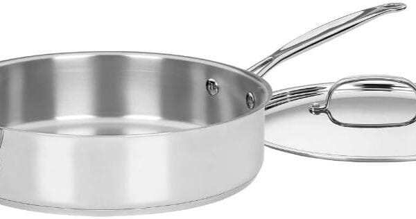 Cuisinart Stainless Steel, 5.5 Quart Saut Pan w/ Cover, Helper Handle, Chef's Classic, 733-30H