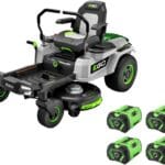 EGO Power+ Electric Riding Lawn Mower, 42" Deck with Zero Turn Radius, Includes (4) 56V 10.0Ah Batteries and Charger - ZT4204L