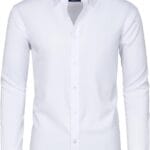 Alimens & Gentle Slim Fit Mens Dress Shirts for Men Button Down Long Sleeve Dress Shirts Wrinkle Free Formal Stain Proof