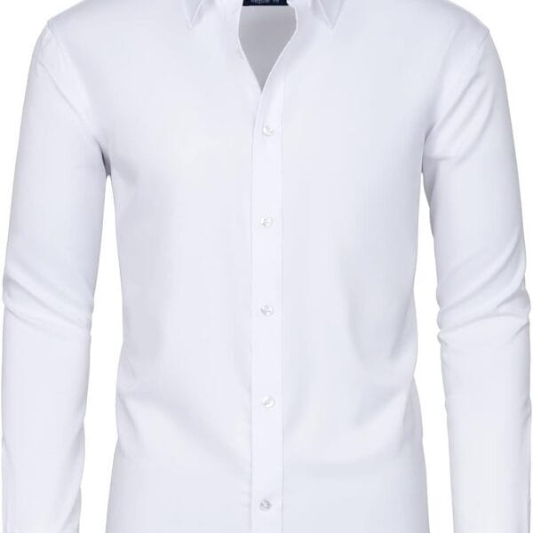 Alimens & Gentle Slim Fit Mens Dress Shirts for Men Button Down Long Sleeve Dress Shirts Wrinkle Free Formal Stain Proof