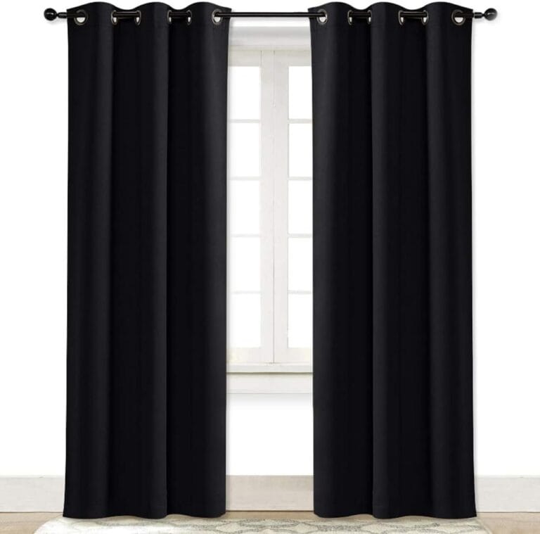 NICETOWN Halloween Soundproof Thermal Insulated Blackout Curtain Thermal Insulated Solid Grommet Room Darkening Drape for Dining Room (Single Panel, 42 inches by 84 inch, Black)