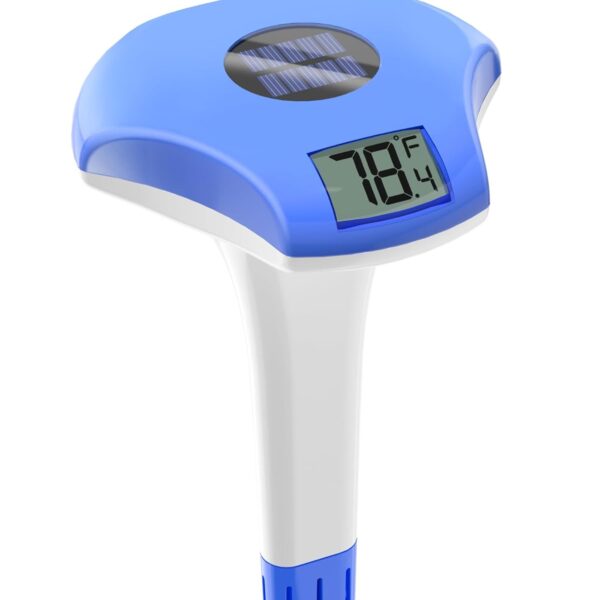 Solar Digital Pool & Spa Thermometer, Weather Resistant Floating Thermometer, IPX-8 Water Proof, 10s Measuring Cycle, Solar Powered with Over 180 Days Battery Life