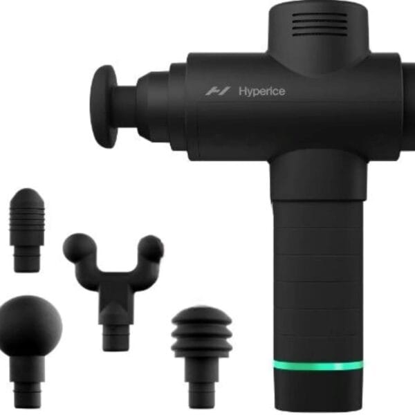 Hyperice Hypervolt 2 Black - Featuring Quiet Glide Technology - Handheld Percussion Massage Gun | 3 Speeds, 5 Interchangeable Heads | Helps Relieve Sore Muscles and Stiffness |FSA and HSA Eligible